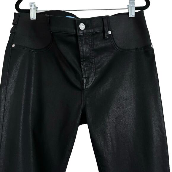 7 For All Mankind B(Air) Ankle Skinny Maternity Jeans in Coated Black Size 31 - Picture 3 of 14